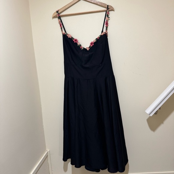 Women’s SHEIN brand Black Tank Top Pink Floral Details Casual Flowy Dress Size5X - Picture 3 of 15